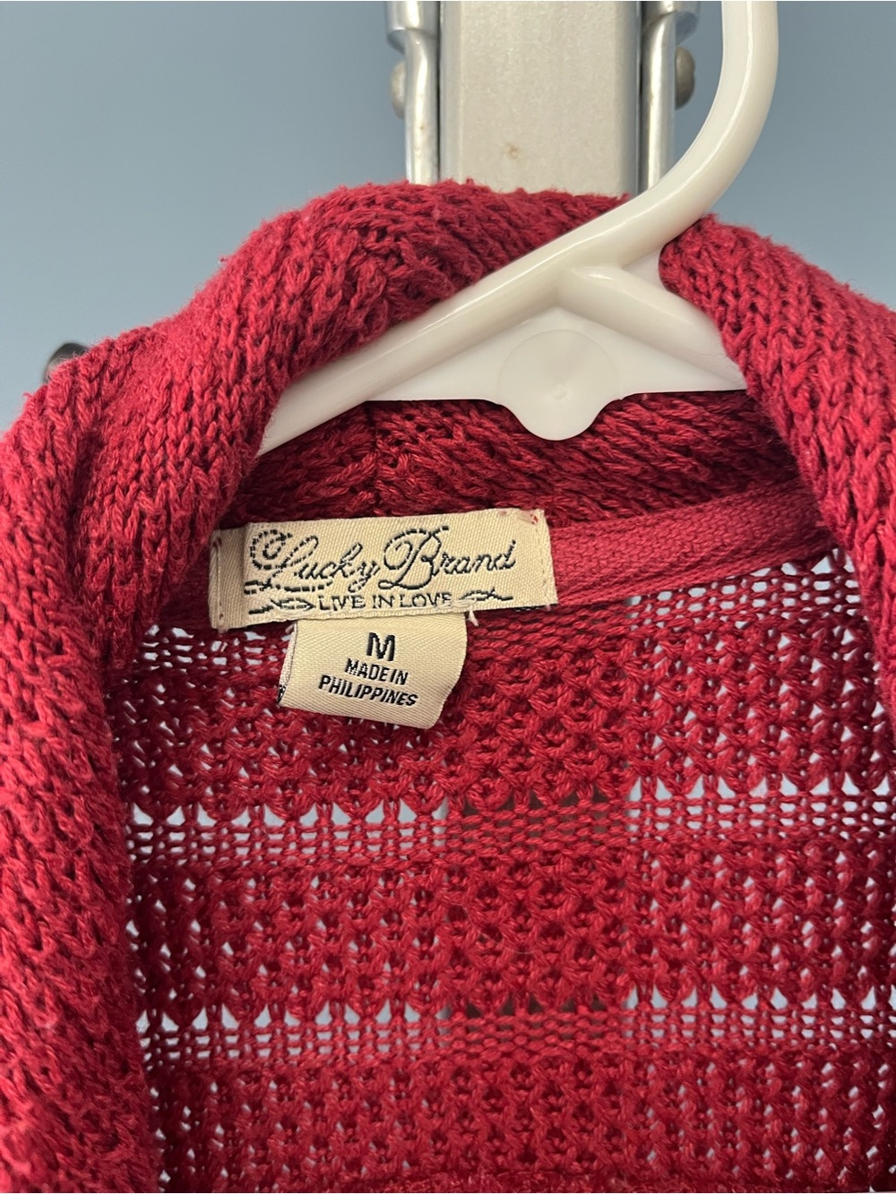 Lucky Brand Red Draped Open-Front Cardigan - Picture 2 of 4